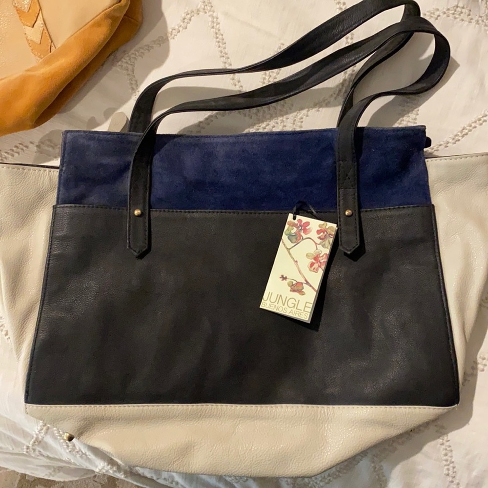 Argentinian leather/suede tote bag